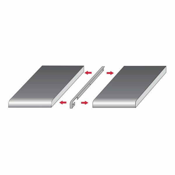 jatkolista 1r/r7,5 tasolle 30 mm alum. lv anodisoitu pit. 600 mm